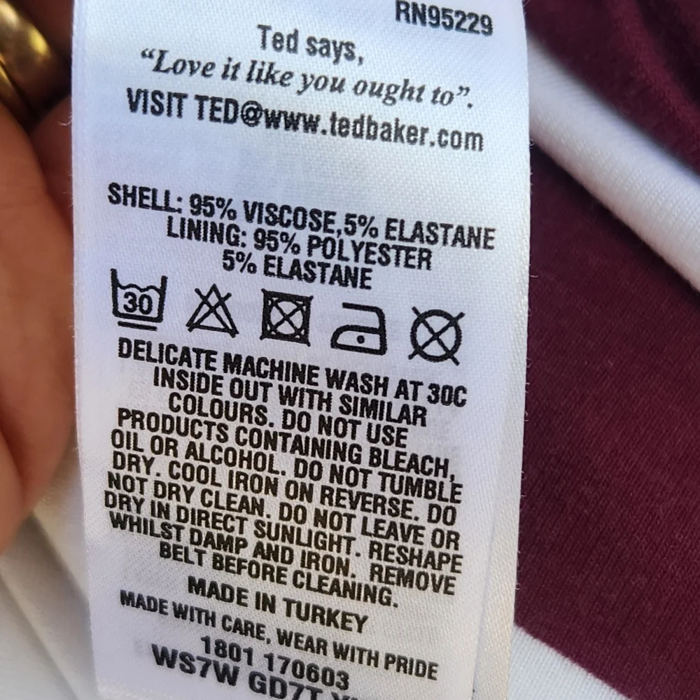 TED BAKER Womens Yuni Rowing Dress Small Blue Maxi Nautical Striped Summer Lined - Picture 5 of 7